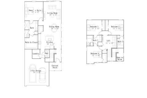 House floor plan «House», 4 bedrooms in Hardwick Farms