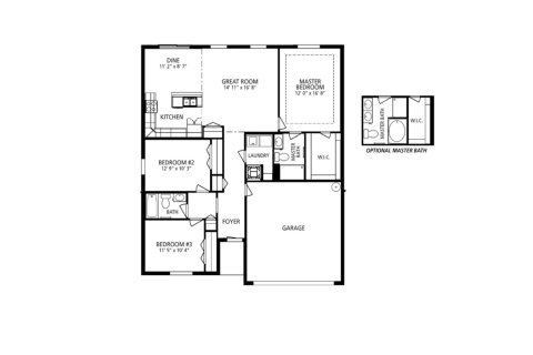 House floor plan «floor 4926 Jackson St», 3 rooms in Jackson Landing by Maronda Homes