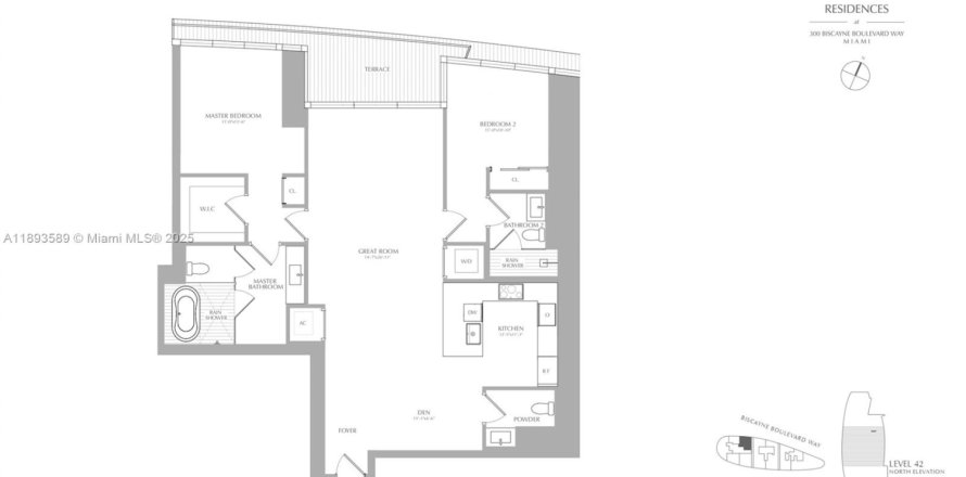 Кондоминиум с 2 спальнями в Майами, Флорида № 1948955