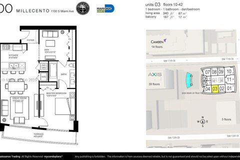 Снять в аренду кондоминиум в Майами, Флорида 1 спальня, 85.75м2, № 1951313 - фото 18