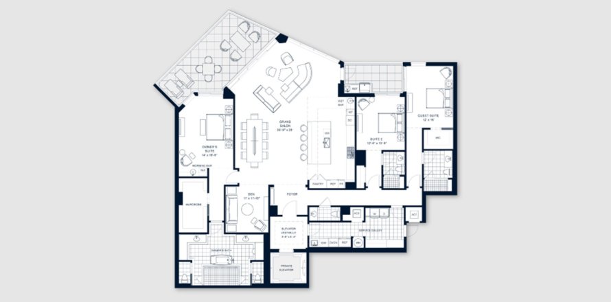 Apartment in ROSEWOOD RESIDENCES LIDO KEY in Sarasota, Florida 3 bedrooms, 311 sq.m. № 196388