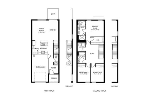 Townhouse floor plan «138SQM NICKEL», 3 bedrooms in ENCLAVE AT MANGONIA PARK