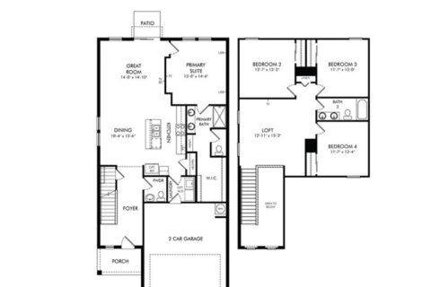 House floor plan «House», 4 bedrooms in Monroe Meadows