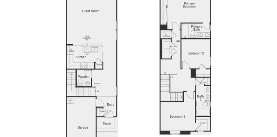 Townhouse floor plan «Townhouse», 3 bedrooms in Greenland Place Townhomes