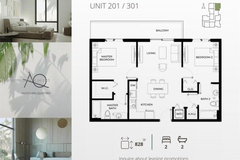 Condominio en alquiler en Miami, Florida, 2 dormitorios, 76.92 m2 № 1977593 - foto 2