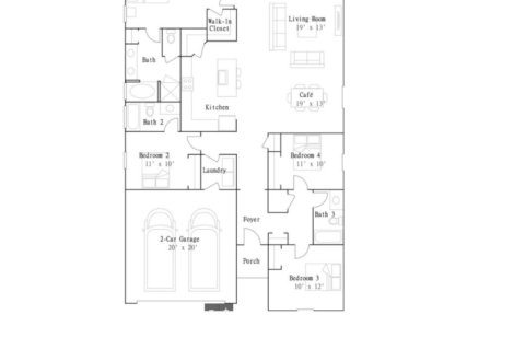 Планировка виллы или дома «House» 4 спальни в ЖК Trailmark in the Jacksonville-St. Augustine Area