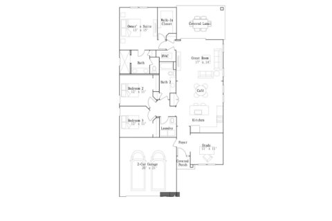 Планировка виллы или дома «Saddle Oaks - Saddle Oaks 50s» 3 спальни в ЖК Saddle Oaks - Saddle Oaks 50s