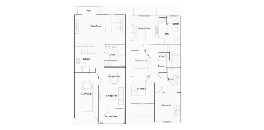 Townhouse floor plan «157SQM», 3 bedrooms in PINE VISTA