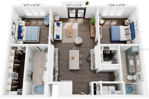 Apartamento en alquiler en Celebration, Florida, 2 dormitorios, 105.35 m2 № 1908388 - foto 3
