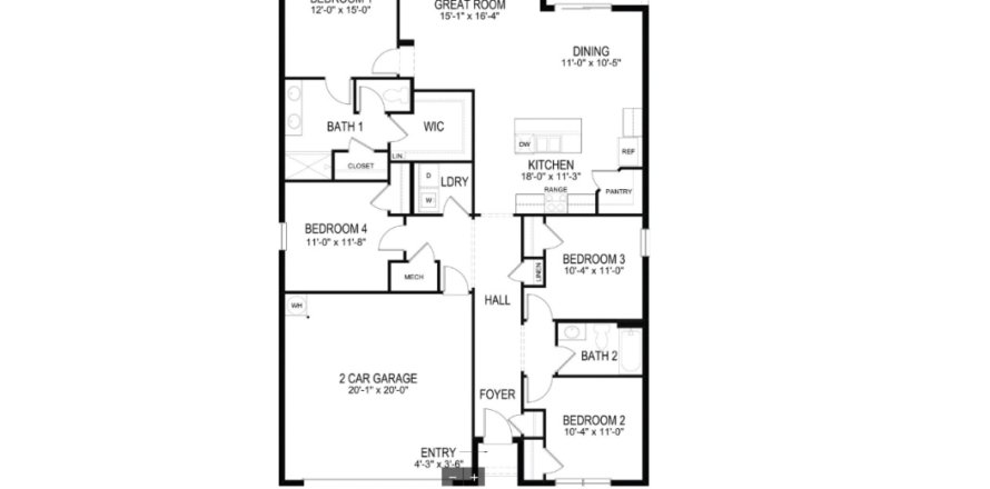 Property floor plan «4BR-4», 4 bedrooms in Hernando Spot Lots