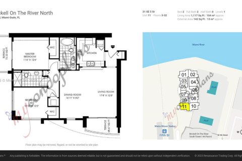 Copropriété à vendre à Miami, Floride: 2 chambres, 103.77 m2 № 1840851 - photo 10
