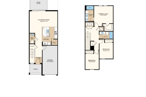 Townhouse floor plan «Townhouse», 3 bedrooms in Annie's Walk by Taylor Morrison