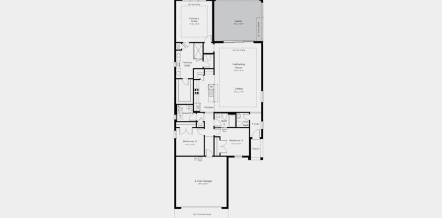 Планировка таунхауса «170SQM MATERA» 3 спальни в ЖК ESPLANADE AT ARTISAN LAKES