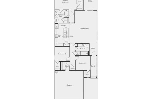 Планировка виллы или дома «House» 3 спальни в ЖК Stonecrest by KB Home