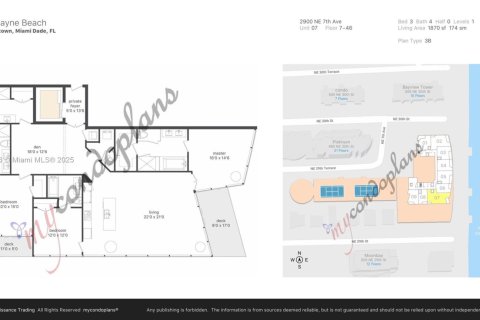 Снять в аренду кондоминиум в Майами, Флорида 3 спальни, 173.54м2, № 1974474 - фото 2