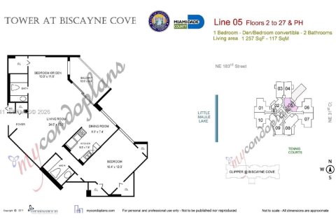 Снять в аренду кондоминиум в Авентура, Флорида 2 спальни, 116.78м2, № 2023369 - фото 24