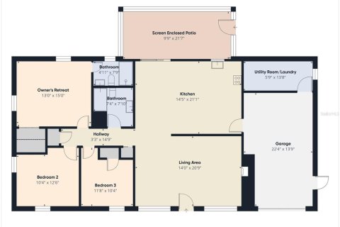 House in Edgewater, Florida 3 bedrooms, 130.99 sq.m. № 1803207 - photo 4