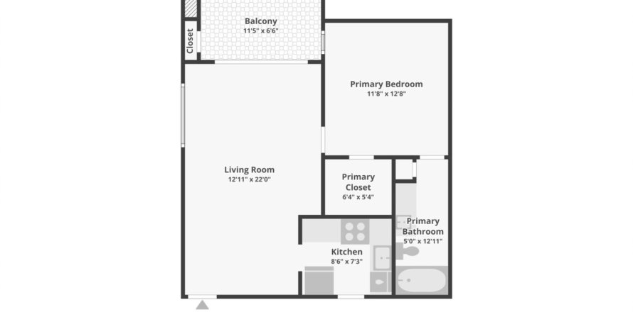 Condominio en Oakland Park, Florida, 1 dormitorio  № 1207585