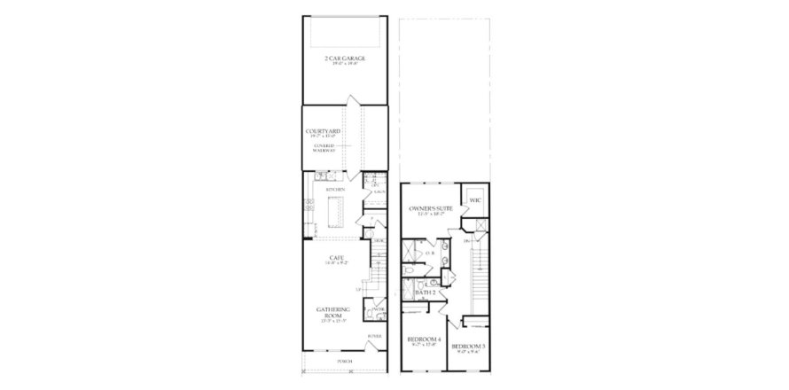 Планировка таунхауса «153SQM» 3 спальни в ЖК THE IVORY