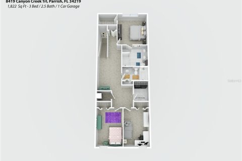 Touwnhouse à louer à Parrish, Floride: 3 chambres, 169.27 m2 № 2386486 - photo 3