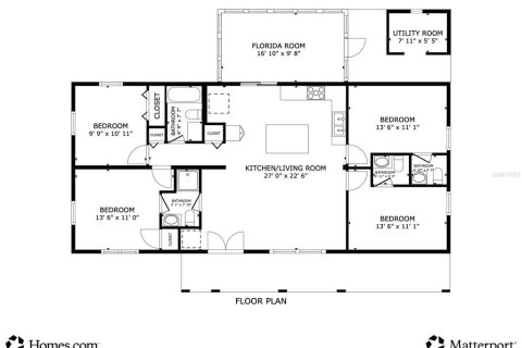 House in Weeki Wachee, Florida 4 bedrooms, 115.94 sq.m. № 2230232 - photo 13