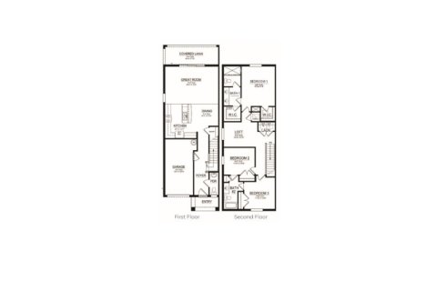 Townhouse floor plan «Townhouse», 3 bedrooms in Laurel Dunes