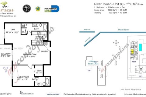 Copropriété à louer à Miami, Floride: 2 chambres, 86.86 m2 № 1943817 - photo 3