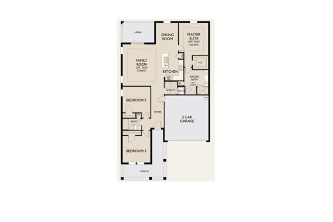 Townhouse floor plan «Brickell Plan», 3 rooms in Glen at West Haven