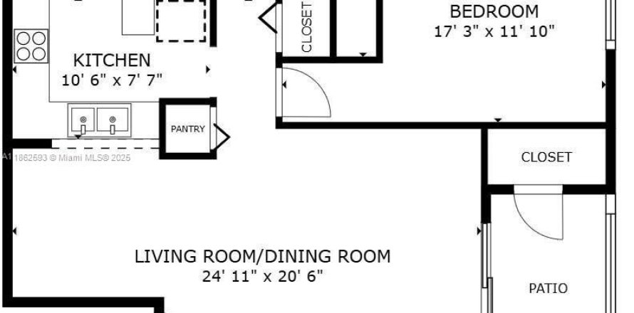 Condo in Pompano Beach, Florida, 1 bedroom  № 1891044