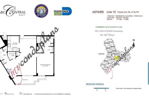 Купить кондоминиум в Авентура, Флорида 1 комната, 91.97м2, № 2085817 - фото 27
