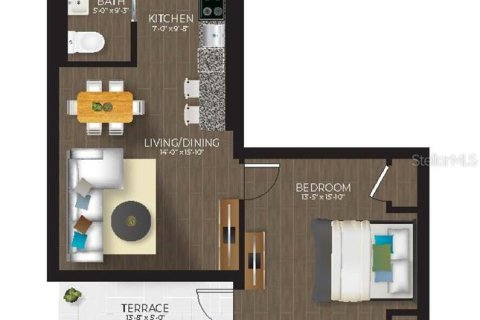 Apartment in Ruskin, Florida 1 bedroom, 60.48 sq.m. № 2234609 - photo 2