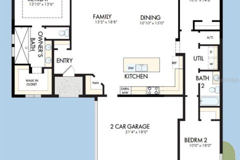 House in Apollo Beach, Florida 3 bedrooms, 158.31 sq.m. № 2405377 - photo 2