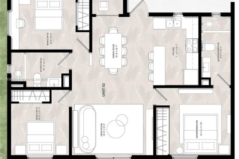 Снять в аренду квартиру в Майами, Флорида 3 спальни, № 1935182 - фото 2