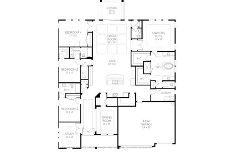 Планировка виллы или дома «House» 4 спальни в ЖК Holly Landing at SilverLeaf