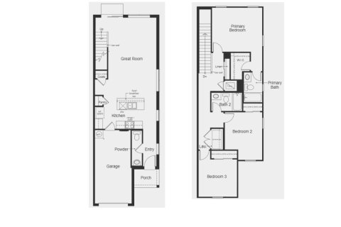 Планировка Таунхауса «floor 1434 at Mirabella Townhomes» 3 комнаты в ЖК Mirabella Townhomes