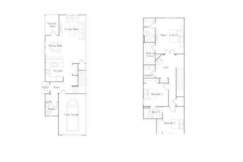 Townhouse floor plan «Townhouse», 3 bedrooms in Shearwater - Traditional Luxury Townhomes