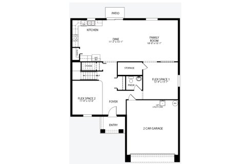 Townhouse floor plan «4R-1», 4 rooms in Polk County Scattered