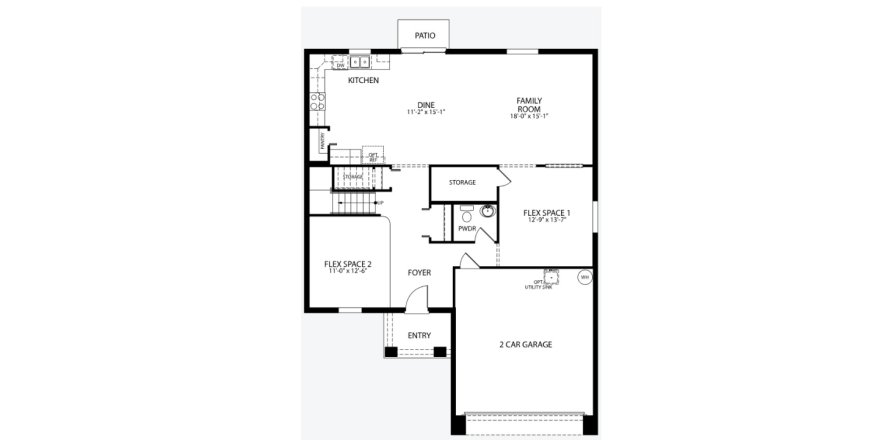 Townhouse floor plan «4R-1», 4 rooms in Polk County Scattered