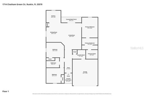 Villa ou maison à louer à Ruskin, Floride: 3 chambres, 151.34 m2 № 2433336 - photo 2