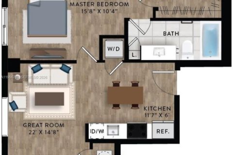 Apartamento en alquiler en Miami, Florida, 1 dormitorio, 60.29 m2 № 2028985 - foto 3