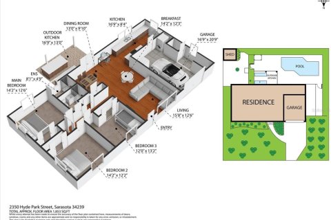 Villa ou maison à louer à Sarasota, Floride: 3 chambres, 134.15 m2 № 1253456 - photo 6