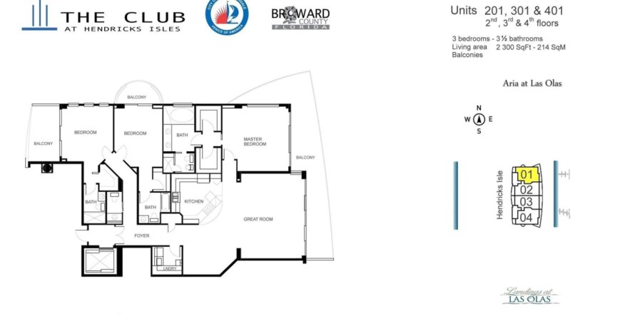 Condo à Fort Lauderdale, Floride, 3 chambres № 1151653