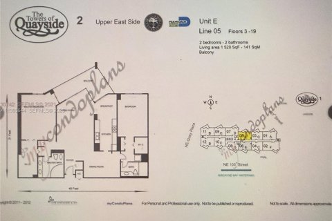 Снять в аренду кондоминиум в Майами, Флорида 2 спальни, 141.21м2, № 2057453 - фото 10
