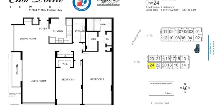 Condominio en Fort Lauderdale, Florida, 2 dormitorios № 1117908