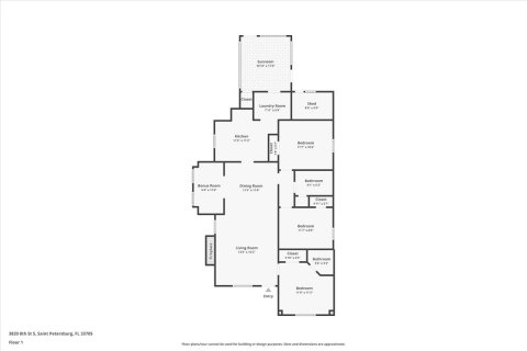 House in Saint Petersburg, Florida 3 bedrooms, 100.15 sq.m. № 1835433 - photo 1