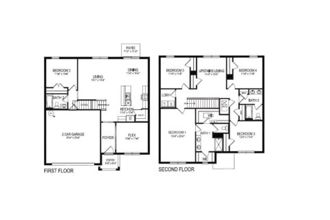 Планировка Виллы или дома «floor 714 Auburn Grove Court» 5 комнат в ЖК Auburn Grove by D.R. Horton
