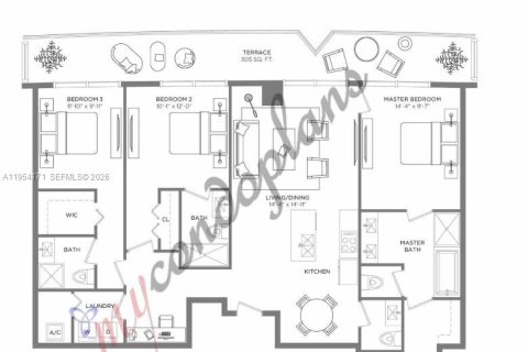 Condominio en alquiler en Miami, Florida, 3 dormitorios, 139.35 m2 № 2009616 - foto 21