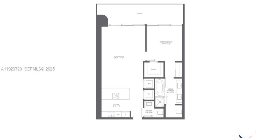 Condominio en Miami, Florida, 1 dormitorio  № 1988588