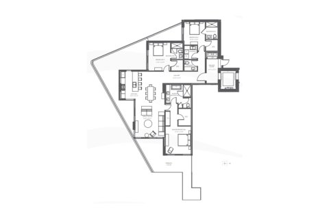 Планировка квартиры «200SQM» 3 спальни в ЖК AURORA