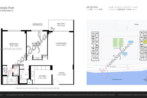 Condominio en alquiler en Aventura, Florida, 2 dormitorios, 113.34 m2 № 1992229 - foto 14